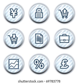E-business web icons, stripped light blue circle buttons