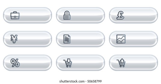E-business web icons, white  buttons with copyspace