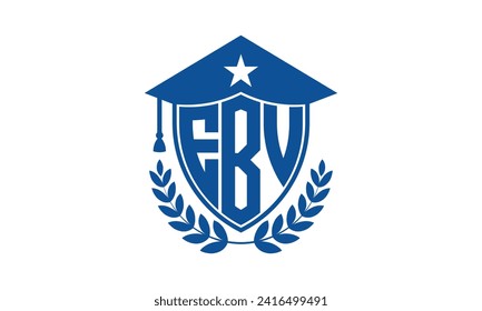 EBV initial letter academic logo design vector template. monogram, abstract, school, college, university, graduation, symbol, shield, model, institute, educational, coaching canter, tech, sign, badge