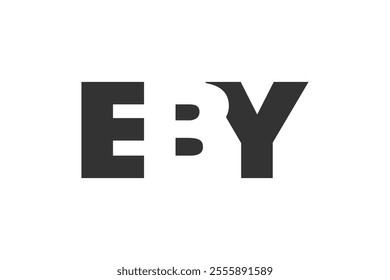 EBY logo design. Initial letter E B Y bold font style for tech startups, consulting, corporate branding. Creative company name, headlines typography identity, trendy logotype. Vector illustration.