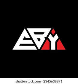Diseño del logotipo de la letra del triángulo EBY con forma de triángulo. Monograma de diseño del logotipo del triángulo EBY. Plantilla de logotipo vectorial de triángulo EBY con color rojo. Logotipo triangular EBY Diseño sencillo, elegante y lujoso.