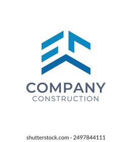 EC Building Letter Logo Vector. Simple and Modern. Very suitable for the construction industry, real estate, roofing and so on.