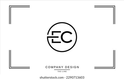 Monograma con el logotipo de las letras abstractas CE, CE