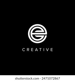 EC CE Alphabet Letter logo design. Initial Vector symbol.