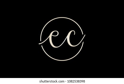 ec ce Circular Cursive Letter Initial Logo Design