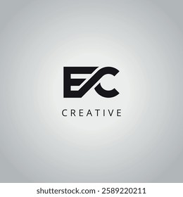 EC CE Creative Minimal Business Letter Logo Design Vector Icon Symbol.