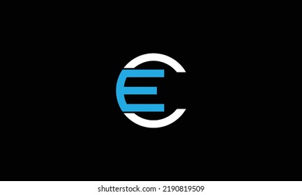  EC ,CE ,E ,C Letter Logo Design with Creative Modern Trendy Typography 