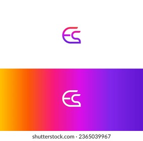 EC, CE, ES, SE letter logo design template elements. Modern abstract digital alphabet letter logo.