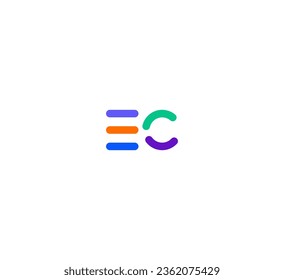 EC, CE letter logo design template elements. Modern abstract digital alphabet letter logo.