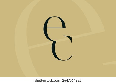 EC or CE letter logo icon design. Classic style luxury initials monogram.
