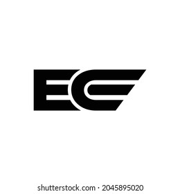 EC company linked letter logo, Connected modern typography logo, Modern letters EC text logo, E and C joint logo icon with vector template