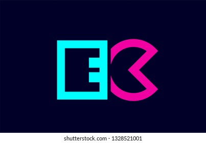 EC E C blue pink colorful alphabet alphabet letter logo combination design suitable for a company or business