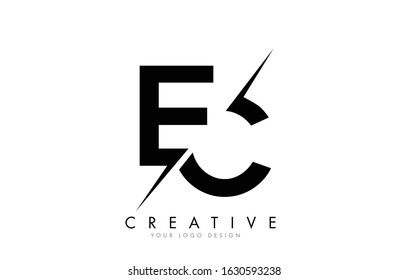 EC E C Letter Logo Design with a Creative Cut. Creative logo design..