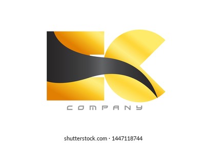 EC E C yellow black alphabet combination letter logo design suitable for a company or business