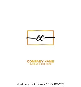 EC handwriting logo template vector