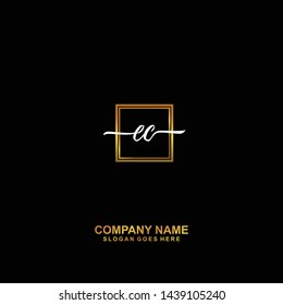 EC handwriting logo template vector