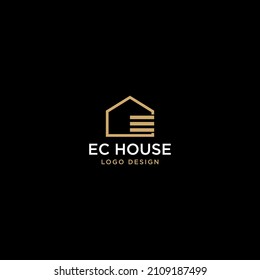 EC HOUSE LUXURY LOGO DESIGN VECTOR