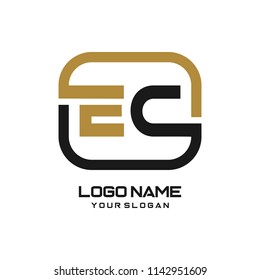 EC initial box letter logo template vector