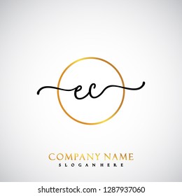EC Initial Handwriting logo template vector
