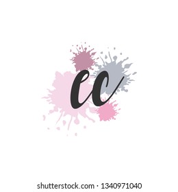 EC  Initial Handwriting logo template vector