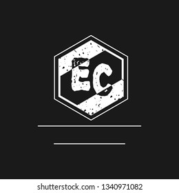 EC  Initial Handwriting logo template vector