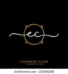 Ec Initial Handwriting Logo Template Stock Vector (Royalty Free ...