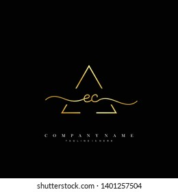 EC initial handwriting logo template vector