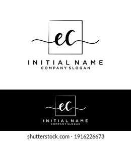 EC Initial letter handwriting and signature logo.