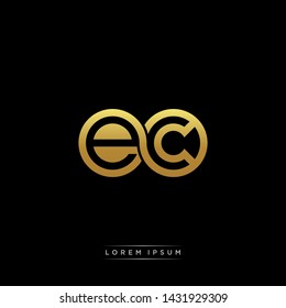 EC initial letter linked circle capital monogram logo modern template
