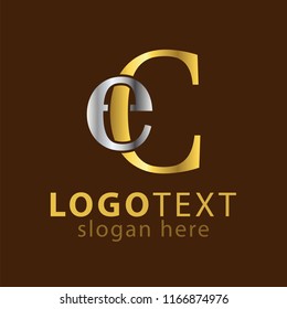 EC Initial letter logo icon vector