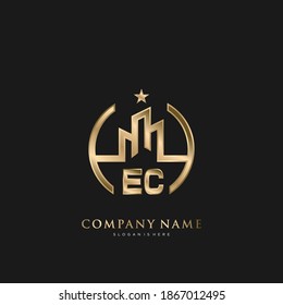 EC Initial Letter Real Estate Luxury house Logo Vector art for Business, Building, Architecture