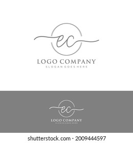 EC Initial letters, handwriting signature logo.