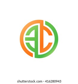 EC initial letters linked circle logo orange green