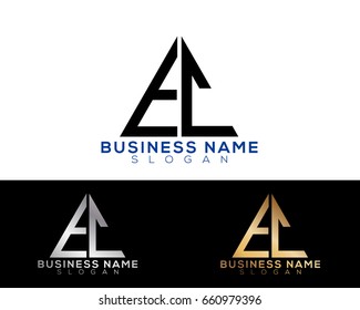 EC initial letters linked triangle shape logo


