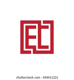 EC initial letters looping linked square logo red