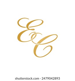 EC initial logo design vector stock