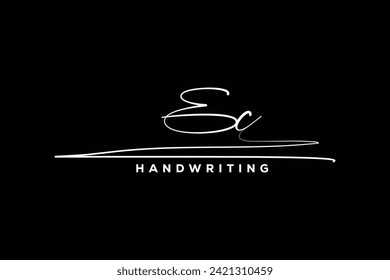 EC initials Handwriting signature logo. E C Hand drawn Calligraphy lettering Vector. EC letter real estate, beauty, photography letter logo design.