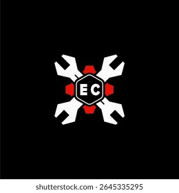 EC Initials Vektor Stok Otomotif Logo Design