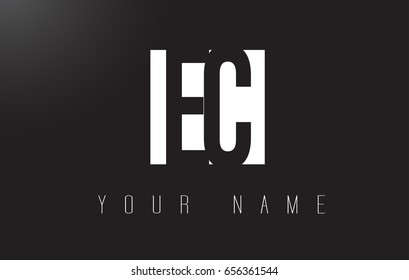 EC Letter Logo With Black and White Letters Negative Space Design.