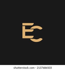 EC Letter Logo Design with Creative Modern Trendy Typography
