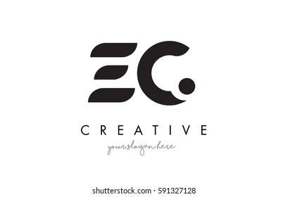 EC Letter Logo Design with Creative Modern Trendy Typography and Black Colors.