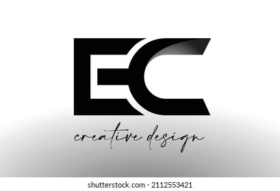 Diseño de Logotipo Carta EC con Elegante Aspecto Minimalista.Vector de iconos CE con diseño creativo moderno en la Ilustración vectorial en blanco y negro.