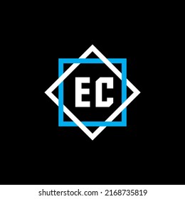 EC letter logo design on black background. EC creative circle letter logo concept. EC letter design.
