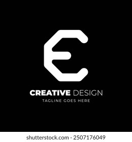 EC letter logo design. outstanding professional elegant trendy awesome artistic black and white color E EE CE EC CF FC initial based Alphabet icon logo.