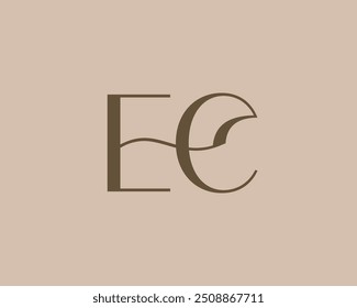 EC letter logo icon design. Classic style luxury initials monogram.