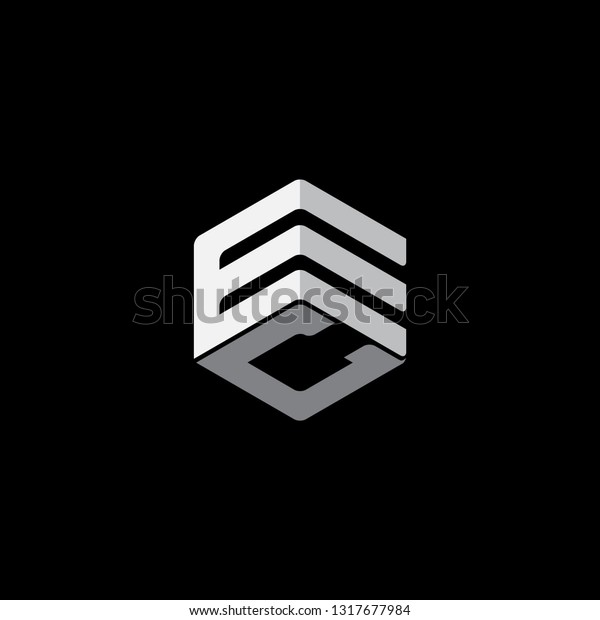 Ec Letter Name Line Art Logo Stock Vector (Royalty Free) 1317677984