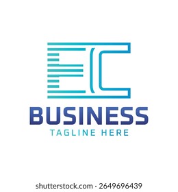 Design do logotipo da EMC. Letra moderna elegante logotipo CE para empresas