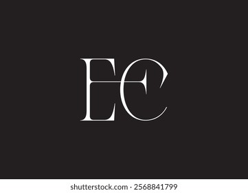 EC Logo Design Template Vector Graphic Branding Element.
