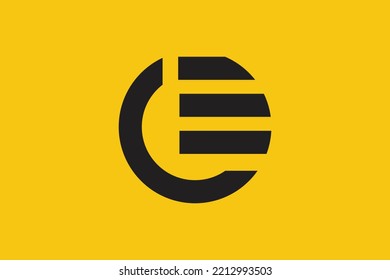 EC Logo Minimal Symbol. CE Letter Icon On Luxury Background.