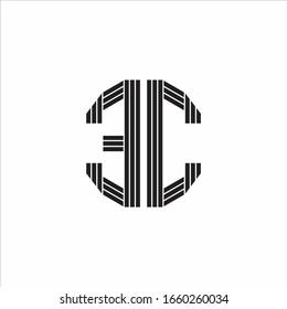 EC-Logo-Monogramm-Umriss-Stil einzeln auf weißem Hintergrund
